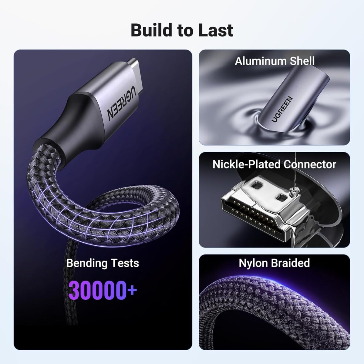 UGREEN-35984A UGREEN HDMI to USB-C 4K 60Hz 2 Meter Cable With USB Power Cable UGREEN Active HDMI To USB-C 4K 60Hz Cable With USB Power 2-meters , Supports 2K 120Hz 1080P 144Hz HDR Surround Audio, Unidirectional HDMI to Thunderbolt , for Switch, PS5 - SteamDeck - Laptop to USB-C Portable Monitor -AR/XR Headset | 35984A