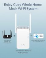 CUDY AX1500 Mesh Wi-Fi 6 Range Extender With 1201Mbps 5GHz + 300Mbps 2.4GHz, Dual-Band AX, WPS Setup, Ethernet Port, Mesh Support | RE1500