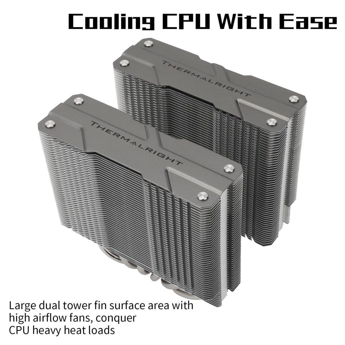 Thermalright Peerless Assassin 120 CPU Air Cooler With 6 Heat Pipes, Dual 120mm PWM Fans, 245W TDP, AGHP Technology, Aluminium Heatsink, For Intel And AMD AM4 AM5 LGA1700 | GRAPHITE SILVER