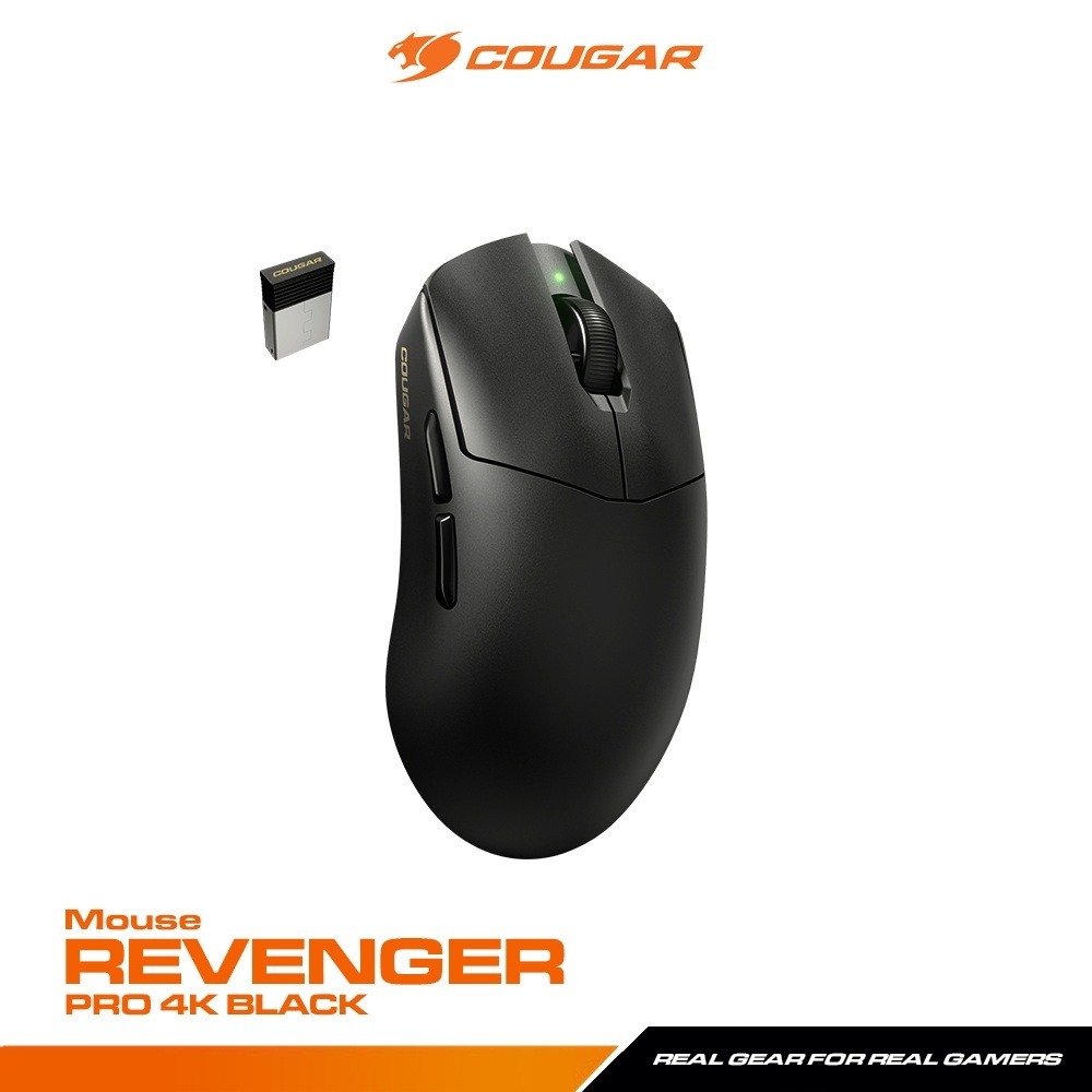COUGAR Revenger Pro 4K Wireless Gaming Mouse with PixArt 3395 26000 DPI Sensor, 55g Ultra-Lightweight Design, 4000Hz Polling, Dual Wireless Dongles, 150h Battery