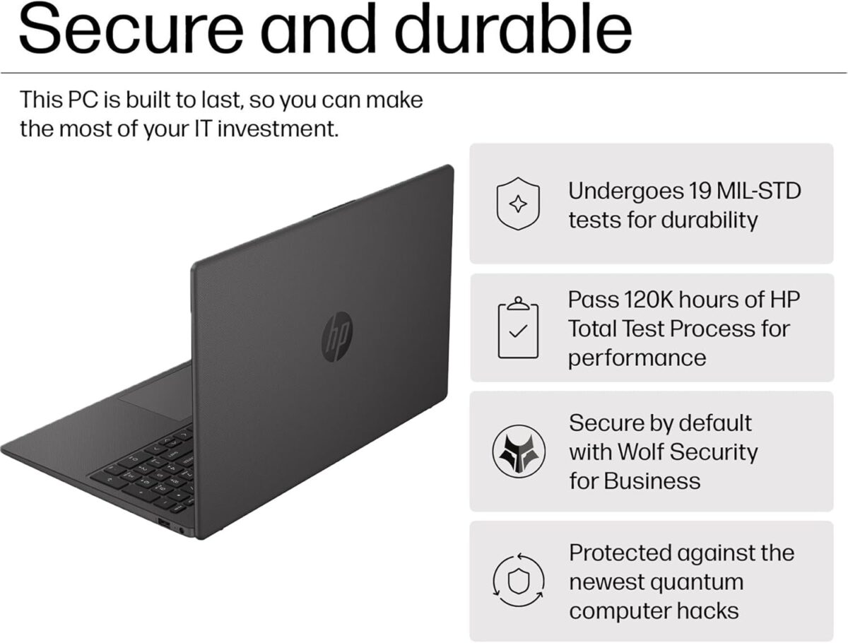 HP 250 G10 :  Intel® Core i5-1334U | 8GB DDR4 RAM, 512GB NVMe® SSD | Integrated Graphics | 15.6-inch FHD IPS Display | DOS | En/AR Keyboard | Dark Ash Silver ~ AK9P9AT#ABB