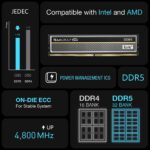 TeamGroup ELITE PLUS 32GB DDR5 5600MHz Desktop Memory Kit (2x16GB) CL46 With Aluminum Heat Sink, On-Die ECC, 1.1V Low Voltage, Intel XMP & AMD EXPO Support | BLACK  - Image 8