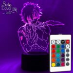 Otaku Lamp Sung Jinwoo Solo Leveling 3D Anime LED Night Light With 16-Color RGB Lighting, Laser-Engraved Acrylic, USB-C Or Battery Power, Touch And Remote Control