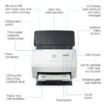 HP ScanJet Enterprise Flow 5000 s5 High-Speed Sheetfed Scanner With One-Pass Duplex Scanning, 80-Sheet ADF, 7,500-Page Duty Cycle, 600 DPI , 65 PPM / 130 IPM , A3 Folio Scanning Mode, USB 3.0 Connectivity