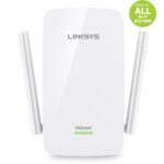 Linksys AC1200 BOOST EX - Wi-Fi Range Extender Dual-Band Beamforming ,Cross-Band Gigabit Ethernet , External Antennas, Plug-In Design | WHITE ~ RE6400