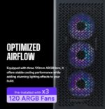 Cooler Master Elite 502 ATX Mid Tower PC Case With Back-Connected Motherboard Support, Mesh Front Panel, 3× ARGB Fans, USB Type-C, 420mm Radiator Support | BLACK 