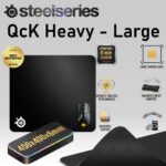 SteelSeries QcK Heavy Large Extra Thick Micro-Woven Gaming Mousepad – 450x400x6mm – Non-Slip Rubber Base, Maximum Wrist Comfort, Precision Tracking & Pro Esports Approved | BLACK