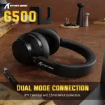 ATTACK SHARK G500 Ultra-Light Dual-Mode Gaming Headset With Bluetooth 5.3, 3.5mm Wired Connection, 210g Design, Hybrid Noise Cancelling, 40mm Drivers, Omnidirectional Mic | BLACK 