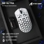 ATTACK SHARK R5 Ultra Carbon Fiber Wireless 8K Gaming Mouse White, 39g Superlight, PAW3950MAX Sensor, 42,000 DPI, Wired/2.4G/Bluetooth 5.2