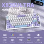 ATTACK SHARK X820 Ultra 75% Tri-Mode Gasket Mechanical Keyboard With Smart TFT Display, Metal Knob, Hot-Swappable Linear "GIFT" Switches, 4000mAh Battery, And RGB Backlight | Star White