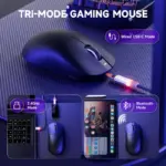 ATTACK SHARK X8PRO Ultra-Light Wireless Gaming Mouse 55g with PAW3395PRO Sensor, 40,000 DPI, 8K Polling, Tri-Mode Connection & C06ULTRA Cable – Black - Image 6