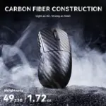 ATTACK SHARK R11 ULTRA Carbon Fiber Wireless Gaming Mouse With 49g Superlight Design, PAW3950MAX Sensor, Nordic 52840 MCU, 8000Hz Polling Rate, And Tri-Mode Connectivity | Weave Black
