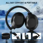 ATTACK SHARK G300 ANC Foldable Headphones With Bluetooth 5.3, Dual-Mode Wired And Wireless Connection, 40mm Drivers, -21dB Noise Cancelling, 210g Lightweight Design | BLACK