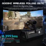 ATTACK SHARK R5 Ultra Carbon Fiber Wireless 8K Gaming Mouse White, 39g Superlight, PAW3950MAX Sensor, 42,000 DPI, Wired/2.4G/Bluetooth 5.2 - Image 3