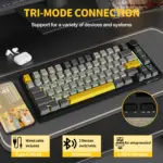 ATTACK SHARK X820 Ultra 75% Tri-Mode Gasket Mechanical Keyboard With Smart TFT Display, Metal Knob, Hot-Swappable Linear "GIFT" Switches, 4000mAh Battery, And RGB Backlight | Star Black