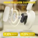 ATTACK SHARK G500 Ultra-Light Dual-Mode Gaming Headset With Bluetooth 5.3, 3.5mm Wired Connection, 210g Design, Hybrid Noise Cancelling, 40mm Drivers, Omnidirectional Mic | WHITE