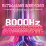 ATTACK SHARK R82 HE 75% Wired Magnetic Gaming Keyboard With 8000Hz Polling Rate, 0.005mm Rapid Trigger Accuracy, 256KHz Scan Rate, 5-Layer Sound Damping, And RGB Backlight | Rose Contour