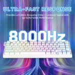 ATTACK SHARK R82 HE 75% Wired Magnetic Gaming Keyboard With 8000Hz Polling Rate, 0.005mm Rapid Trigger Accuracy, 256KHz Scan Rate, 5-Layer Sound Damping, And RGB Backlight | White Contour