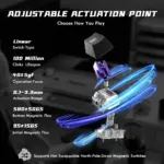 ATTACK SHARK R85 HE 75% Wired Magnetic Keyboard With 8000Hz Polling Rate, 0.005mm Rapid Trigger Accuracy, Custom RGB Lightbox, Multimedia Knob, And 5-Layer Sound System | STAR WHITE 