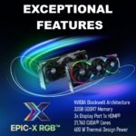 PNY GeForce RTX™ 5090 32GB ARGB Overclocked Triple Fan Graphics Card With NVIDIA Blackwell Architecture, GDDR7 Memory, DLSS 4, And PCIe 5.0