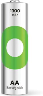 GP ReCyko AA Rechargeable Batteries 1300mAh NiMH 1.2V Pre-Charged, Up to 500 Recharge Cycles, Low Self-Discharge, 2-Pack for Cameras & Remotes - Image 2