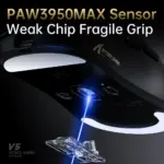 ATTACK SHARK V5 Ultra-Light Tri-Mode Gaming Mouse With PAW3950MAX Sensor, 42000 DPI, 8000Hz Wireless Polling Rate, Nordic 52840 MCU, And 500mAh Battery | WHITE