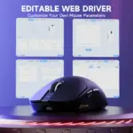 ATTACK SHARK X8PRO Ultra-Light Wireless Gaming Mouse 55g with PAW3395PRO Sensor, 40,000 DPI, 8K Polling, Tri-Mode Connection & C06ULTRA Cable – Black - Image 3