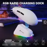 ATTACK SHARK G3 PRO Tri-Mode Wireless Gaming Mouse with RGB Charging Dock, 25,000 DPI, Ultra-Light 59g, PAW3311 Sensor, Omron 100M Switches – White - Image 5