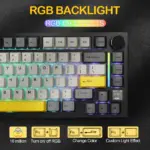 ATTACK SHARK X820 Ultra 75% Tri-Mode Gasket Mechanical Keyboard With Smart TFT Display, Metal Knob, Hot-Swappable Linear "GIFT" Switches, 4000mAh Battery, And RGB Backlight | Star Black