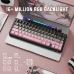 ATTACK SHARK X66 60% Wireless Gasket Mechanical Keyboard With Volume Knob, Tri-Mode BT/2.4G/USB-C, Hot-Swappable Strawberry Switches, RGB PBT Keycaps | Blackberry