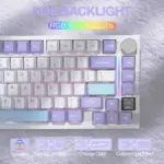 ATTACK SHARK X820 Ultra 75% Tri-Mode Gasket Mechanical Keyboard With Smart TFT Display, Metal Knob, Hot-Swappable Linear "GIFT" Switches, 4000mAh Battery, And RGB Backlight | Star White