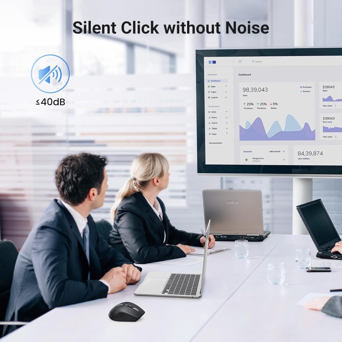 UGREEN M571 Wireless Mouse, Bluetooth & 2.4G Master Computer Mouse with Ultra-Fast Scrolling, 5-Level up to 5K DPI, Silent, Connects Up to 3 Devices, 6 Buttons, 10M Connection | BLACK ~ 45792