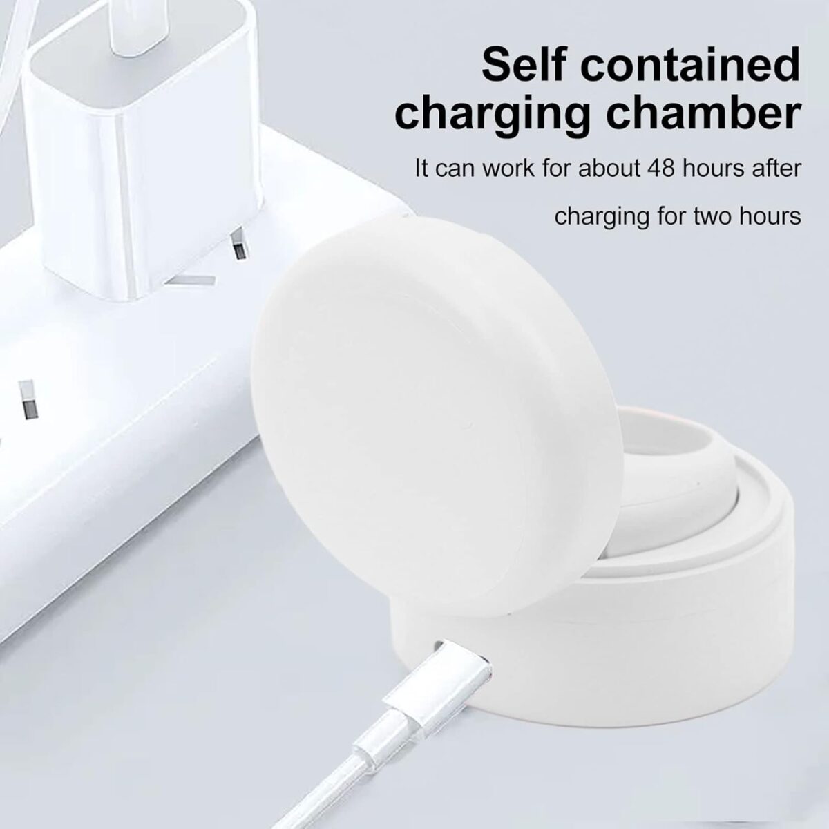 JX-05S Bluetooth Smart Ring Remote Control with Charging Case, Bluetooth 5.3, 48H Use, iOS & Android Compatible, Selfie, Media & Page Control, White - Image 4