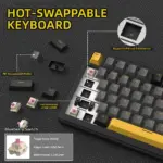 ATTACK SHARK X85PRO Tri-Mode 75% Gasket Mechanical Keyboard With TFT Smart Display, CNC Knob, Hot-Swap PCB, 4000mAh Battery, QMK Support, And Pre-Lubed Linear Blueberry Switches | Starry Black