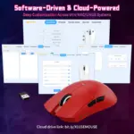 ATTACK SHARK X11-SE Ultra-Light Tri-Mode Gaming Mouse Red with PAW3311 Sensor, 22,000 DPI, Wired/2.4G/Bluetooth 5.2, 65-Hour Battery - Image 5