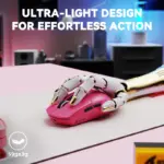 ATTACK SHARK G3 PRO Tri-Mode Wireless Gaming Mouse with RGB Charging Dock, 25,000 DPI, Ultra-Light 59g, PAW3311 Sensor, Omron 100M Switches – Berry Red - Image 5