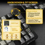 ATTACK SHARK X820 Ultra 75% Tri-Mode Gasket Mechanical Keyboard With Smart TFT Display, Metal Knob, Hot-Swappable Linear "GIFT" Switches, 4000mAh Battery, And RGB Backlight | Star Black