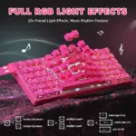 ATTACK SHARK R82 HE 75% Wired Magnetic Gaming Keyboard With 8000Hz Polling Rate, 0.005mm Rapid Trigger Accuracy, 256KHz Scan Rate, 5-Layer Sound Damping, And RGB Backlight | Rose Contour