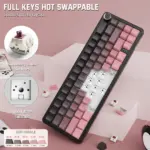 ATTACK SHARK X66 60% Wireless Gasket Mechanical Keyboard With Volume Knob, Tri-Mode BT/2.4G/USB-C, Hot-Swappable Strawberry Switches, RGB PBT Keycaps | Blackberry