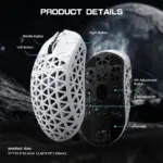 ATTACK SHARK R5 Ultra Carbon Fiber Wireless 8K Gaming Mouse White, 39g Superlight, PAW3950MAX Sensor, 42,000 DPI, Wired/2.4G/Bluetooth 5.2 - Image 7