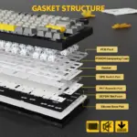 ATTACK SHARK X820 Ultra 75% Tri-Mode Gasket Mechanical Keyboard With Smart TFT Display, Metal Knob, Hot-Swappable Linear "GIFT" Switches, 4000mAh Battery, And RGB Backlight | Star Black