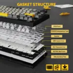 ATTACK SHARK X820 Ultra 75% Tri-Mode Gasket Mechanical Keyboard With Smart TFT Display, Metal Knob, Hot-Swappable Linear "SHARK" Switches, 4000mAh Battery, And RGB Backlight | Moonlit Night