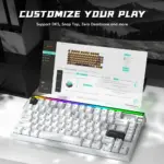 ATTACK SHARK R85 HE 75% Wired Magnetic Keyboard With 8000Hz Polling Rate, 0.005mm Rapid Trigger Accuracy, Custom RGB Lightbox, Multimedia Knob, And 5-Layer Sound System | STAR WHITE 