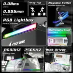 ATTACK SHARK R85 HE 75% Wired Magnetic Keyboard With 8000Hz Polling Rate, 0.005mm Rapid Trigger Accuracy, Custom RGB Lightbox, Multimedia Knob, And 5-Layer Sound System | STAR WHITE 