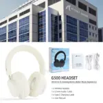 ATTACK SHARK G500 Ultra-Light Dual-Mode Gaming Headset With Bluetooth 5.3, 3.5mm Wired Connection, 210g Design, Hybrid Noise Cancelling, 40mm Drivers, Omnidirectional Mic | WHITE