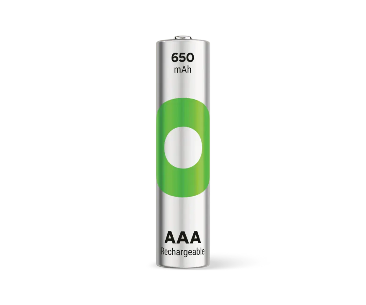 GP ReCyko AAA Rechargeable Batteries 650mAh NiMH 1.2V Pre-Charged, Low Self-Discharge, Up to 500 Cycles, Eco-Friendly, 4-Pack for Cordless Phones - Image 2