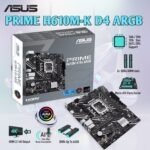 ASUS PRIME H610M-K D4 ARGB micro-ATX DDR4 Motherboard , LGA1700 , PCIe 4.0, M.2 slot, Realtek 1 Gb Ethernet, SATA 6 Gbps, AI Noise Cancelation, Aura Sync , for Intel® Core 12th / 13th / 14th Gen 