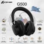 ATTACK SHARK G500 Ultra-Light Dual-Mode Gaming Headset With Bluetooth 5.3, 3.5mm Wired Connection, 210g Design, Hybrid Noise Cancelling, 40mm Drivers, Omnidirectional Mic | BLACK 
