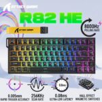 ATTACK SHARK R82 HE 75% Wired Magnetic Gaming Keyboard With 8000Hz Polling Rate, 0.005mm Rapid Trigger Accuracy, 256KHz Scan Rate, 5-Layer Sound Damping, And RGB Backlight | BLACK
