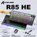 ATTACK SHARK R85 HE 75% Wired Magnetic Keyboard With 8000Hz Polling Rate, 0.005mm Rapid Trigger Accuracy, Custom RGB Lightbox, Multimedia Knob, And 5-Layer Sound System |  MOONLIGHT BLK
